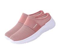 Generisch Chaussures de loisirs orthopédiques pour femme avec tige mi-haute, chaussures de loisirs en maille, chaussures de randonnée, antidérapantes, respirantes, Rose, 36 EU