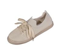 Generisch Chaussures de loisirs pour femme - Baskets avec talon - Couleur unie - Maille plate antidérapante - Chaussures de randonnée confortables et légères - Respirantes - Chaussures décontractées