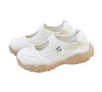 Generisch Chaussures de loisirs pour femme - Noir - Baskets noires à enfiler - Plateforme antidérapante - Haute épaisseur - Chaussures de sport féminines - Cent bouche plate, beige, 38 EU