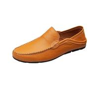 Generisch Chaussures de loisirs pour homme, chaussures légères et tendance, en cuir, chaussures de montagne pour homme, chaussures de marche pour homme, chaussures de loisirs en cuir, jaune, 44 EU