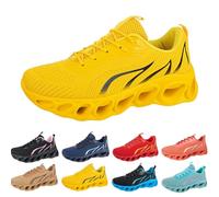 Generisch Chaussures de marche orthopédiques pour homme - Antidérapantes - Légères - Respirantes - Antidérapantes - Chaussures de course - Pour le fitness et la course sur route, jaune, 44 EU