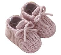 Generisch Chaussures de marche pour bébé - Semelle souple - En tricot - Avec nœud - Pour l'hiver - Pour l'intérieur et l'extérieur - 0 à 12 mois, Rose, 20.5 EU
