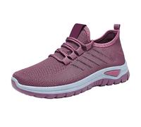 Generisch Chaussures de marche pour femme - Respirantes - Légères - En maille - Chaussures de loisirs - Confortables - À enfiler - Chaussures d'extérieur douces et antidérapantes, Rose, 39 EU