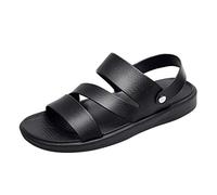 Generisch Chaussures de plage pour hommes en cuir élégantes, Sandales avec bride arrière Sandalettes Tongs Sandales romaines Sandales d'extérieur ouvertes légères Mules respirantes confortables