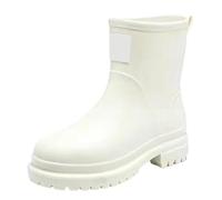 Generisch Chaussures de pluie élégantes pour femme avec mollet moyen, semelle robuste pour les activités quotidiennes et une utilisation en extérieur, Blanc., 40 EU