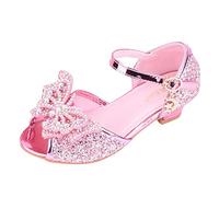 Generisch Chaussures de princesse pour fille - Chaussures à talons pour enfants - Chaussures à paillettes - Ballerines de princesse - Costume de fête - Cadeau de fête - Vacances - Tenue de scène