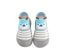 Generisch Chaussures de printemps mignonnes pour tout-petits - Respirantes - Semelle en caoutchouc souple - Chaussettes antidérapantes - Pour l'intérieur et l'extérieur, gris, 21 EU