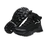 Generisch Chaussures de randonnée pour homme - Imperméables - Hautes - Bottes de cowboy - Bottes de neige thermiques - Décontractées - Antidérapantes - Vegan - À lacets - Pour moto, Noir , 47 EU