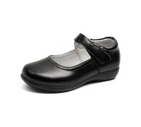 Generisch Chaussures de soirée antidérapantes pour bébé - Chaussures de soirée noires avec semelle plate - Chaussures en cuir pour fille avec semelle souple, Noir , 26 EU