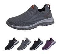 Generisch Chaussures de sport à enfiler pour homme - Légères - Semelle souple - Mousse à mémoire de forme - Bon amorti - Chaussures de sport à enfiler pour le camping, la randonnée, gris, 44 EU