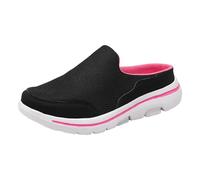 Generisch Chaussures de sport décontractées pour femme - Couleur unie - Bout enveloppé - En maille Flyweave - Respirantes - Demi-tongs pour couple - Grandes chaussures décontractées, Rose, 39 EU