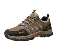 Generisch Chaussures de sport décontractées pour hommes, chaussures d'alpinisme à la mode avec nouveau motif, sports de plein air, fond épais, fond plat, chaussures à lacets confortables, kaki, 39 EU