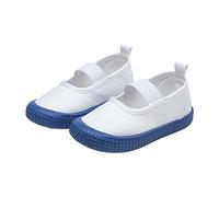 Generisch Chaussures de sport plates en toile pour bébé avec pied ouvert, semelle souple, confortables, unisexes, simples, respirantes, flexibles, bleu, 28.5 EU