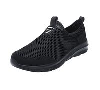 Generisch Chaussures de sport pour femme - En maille - Respirantes - Confortables - Couleur unie - Légères - Antidérapantes - Pour la course à pied, l'entraînement - Pointure 39-48, Noir , 39 EU