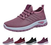 Generisch Chaussures de sport pour femme - Légères - En maille - Confortables - À enfiler - Pour la course sur route - Pour diabétiques - Respirantes, Rose, 37 EU