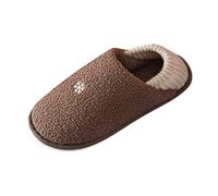 Generisch Chaussures de sport pour homme - Paire basse - Flocon de neige - Motif de Noël - Intérieur - Maison - Chaussons chauds antidérapants en coton - Chaussons en peau d'agneau - Chaussons pour