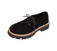 Generisch Chaussures décontractées - Baskets modernes à lacets pour les rêves de tous les jours, compagnon élégant avec talon moyen, idéal pour les jeans, Noir , 36 EU