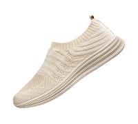 Generisch Chaussures décontractées pour homme - Printemps été - Nœud papillon - Maille tissée respirante - Mode à pied - Simples chaussures paresseuses, Blanc., 42 EU