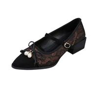 Generisch Chaussures décontractées tendance pour femme - Chaussures confortables à enfiler avec talon bloc bas - Chaussures polyvalentes pour tous les jours sans lacets, café, 40 EU