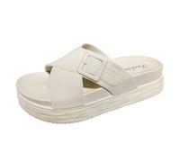 Generisch Chaussures d'été à lacets - Antidérapantes - Semelle en caoutchouc fixe - Chaussures ouvertes - Pantoufles à plateforme - Sandales orthopédiques - Sandales d'été pour femme - Lavables - Avec