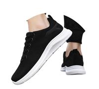 Generisch Chaussures d'été ouvertes pour homme en cuir blanc et noir - Chaussures de trekking - Chaussures de marche orthopédiques - Chaussures de tennis décontractées - Contraste de couleur - Noir