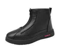 Generisch Chaussures d'été pour femme et femme avec doublure en polaire et perles - En coton épais - Style rétro, Noir , 40 EU