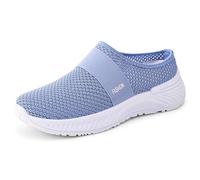 Generisch Chaussures d'été pour femme - Respirantes - Non collantes - En maille - Étrier - Demi-pantoufles - Semelle souple - Chaussures orthopédiques pour femme, bleu, 40 EU