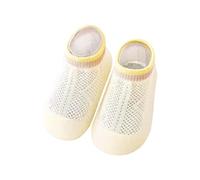 Generisch Chaussures d'éveil avec semelle antidérapante pour bébé, design en maille respirante, chaussons légers pour l'intérieur, version estivale pour les premiers pas, jaune, 22 EU