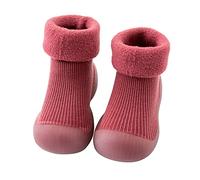 Generisch Chaussures d'éveil pour bébé - Confortables et chaudes - Pour bébé - Pour bébé - Pour bébé - Antidérapantes - Semelle souple - Avec doublure, Bordeaux, 18