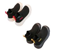 Generisch Chaussures d'éveil pour enfant - Semelle souple - Chaussures de sport pour bébé - Antidérapantes - Respirantes - Légères et minimalistes, Noir , 37 EU