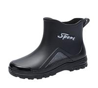 Generisch Chaussures d'extérieur pour homme - Imperméables - 43 - En caoutchouc - Courtes - Couleur unie - Antidérapantes - Pour travail extérieur décontracté, Noir , 42 EU
