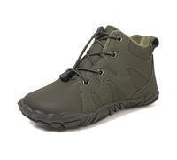 Generisch Chaussures d'hiver à cinq doigts pour garçons et filles - Grandes bottes de neige chaudes avec profil robuste - Semelle flexible, Vert armée., 33.5 EU