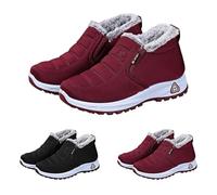 Generisch Chaussures d'hiver chaudes doublées pour homme et femme - Plateforme en H - Bottes d'hiver pour femme - Bottes d'hiver - Bottes de neige thermiques imperméables pour les jours froids, rouge