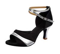 Generisch Chaussures d'hiver pour femme, danse, bal de fin d'année, salle de bal, sauvage, argenté, 35 EU