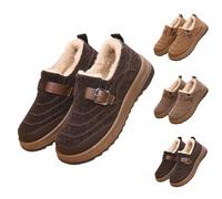 Generisch Chaussures d'hiver pour femme - Doublure d'hiver - Chaussures basses chaudes - Semelle extérieure plate - Chaussures pieds nus - Pieds larges - Chaussures de marche moelleuses - Bottes