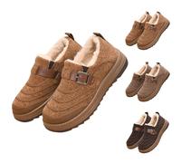 Generisch Chaussures d'hiver pour femme - Doublure d'hiver - Chaussures basses chaudes - Semelle extérieure plate - Chaussures pieds nus - Pieds larges - Chaussures de marche moelleuses - Bottes