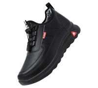 Generisch Chaussures d'hiver pour femme en coton, imperméables, bottines d'hiver, en cuir, orthopédiques, pour l'hiver, pour la mi-saison, bottes d'hiver, Noir , 39 EU