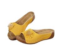 generisch Chaussures d'hiver pour femme Taille 40 Pantoufles de plage pour femme avec talon creux Pantoufles décontractées Slope Bottom Chaussures pour femme Chaussures 37 Noir, jaune, 43 EU
