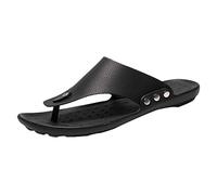 generisch Chaussures d'hiver pour homme - 42 - Été Roman - Tongs de plage - Confortables - Avec bride en T - Bout ouvert - Chaussures d'affaires - 45, Noir , 40 EU