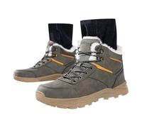 Generisch Chaussures d'hiver pour homme - Bottes de neige doublées chaudes - Confortables - Chaussures d'hiver imperméables et antidérapantes - Pour l'extérieur, le trekking, la randonnée, gris, 46.5