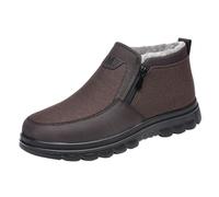 Generisch Chaussures d'hiver pour homme - Doublées - Avec fermeture éclair - Chaussures de neige légères - Couleur unie - Antidérapantes - Chaussures de randonnée - Chaussures de loisirs confortables