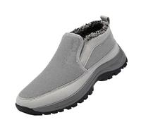 generisch Chaussures d'hiver pour homme - Doublure chaude - Antidérapantes - Bottes de neige - Sans lacets - Chaussures de randonnée - Bottes de travail - Bottes d'hiver, gris, 44 EU