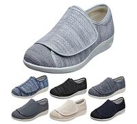 Generisch Chaussures diabétiques pour homme et femme - Extra larges - Pieds gonflés - Légères - Chaussures de santé pour personnes âgées - Antidérapantes - Chaussures de sport larges et réglables