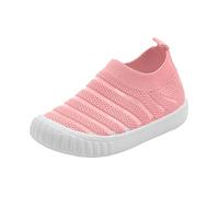 Generisch Chaussures d'intérieur en maille tissée respirantes, confortables, plates, décontractées, mignonnes sont des chaussures de sport pour enfants et filles, Rose, 30 EU