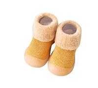 Generisch Chaussures d'intérieur noires pour enfant WarmThe Floor Chaussettes antidérapantes Prewalker Chaussures de sport tendance, jaune, 20 EU