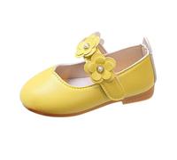 Generisch Chaussures en cuir pour bébé et enfant - Chaussures de princesse confortables - Chaussures de princesse - Chaussures de danse - Chaussures de soirée souples et confortables, jaune, 21 EU