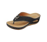 generisch Chaussures Femme 39 Bleu Chaussures de Plage à Talon Oblique Creux Pantoufles Décontractées Sandales à Talon Incliné et Orteils Clip Chaussures Femme Bottes à Lacets, Noir , 43 EU