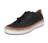 Generisch Chaussures Femme Rouge 38 Mode Fringe Trou Bout Rond sur les Chaussures Plates Chaussures Tissu Dentelle Femme, Noir , 39 EU