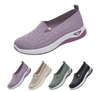 Generisch Chaussures orthopédiques pour femme - Sans lacets - Chaussures d'été confortables - Chaussures diabétiques légères et respirantes - Chaussures d'été confortables - Chaussures d'été, lilas