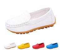 Generisch Chaussures pieds nus pour enfants - Une étape - Couleur bonbon - Chaussures en cuir de vachette - Semelle plate - Chaussures décontractées pour bébés - Confortables - Chaussures de sport et